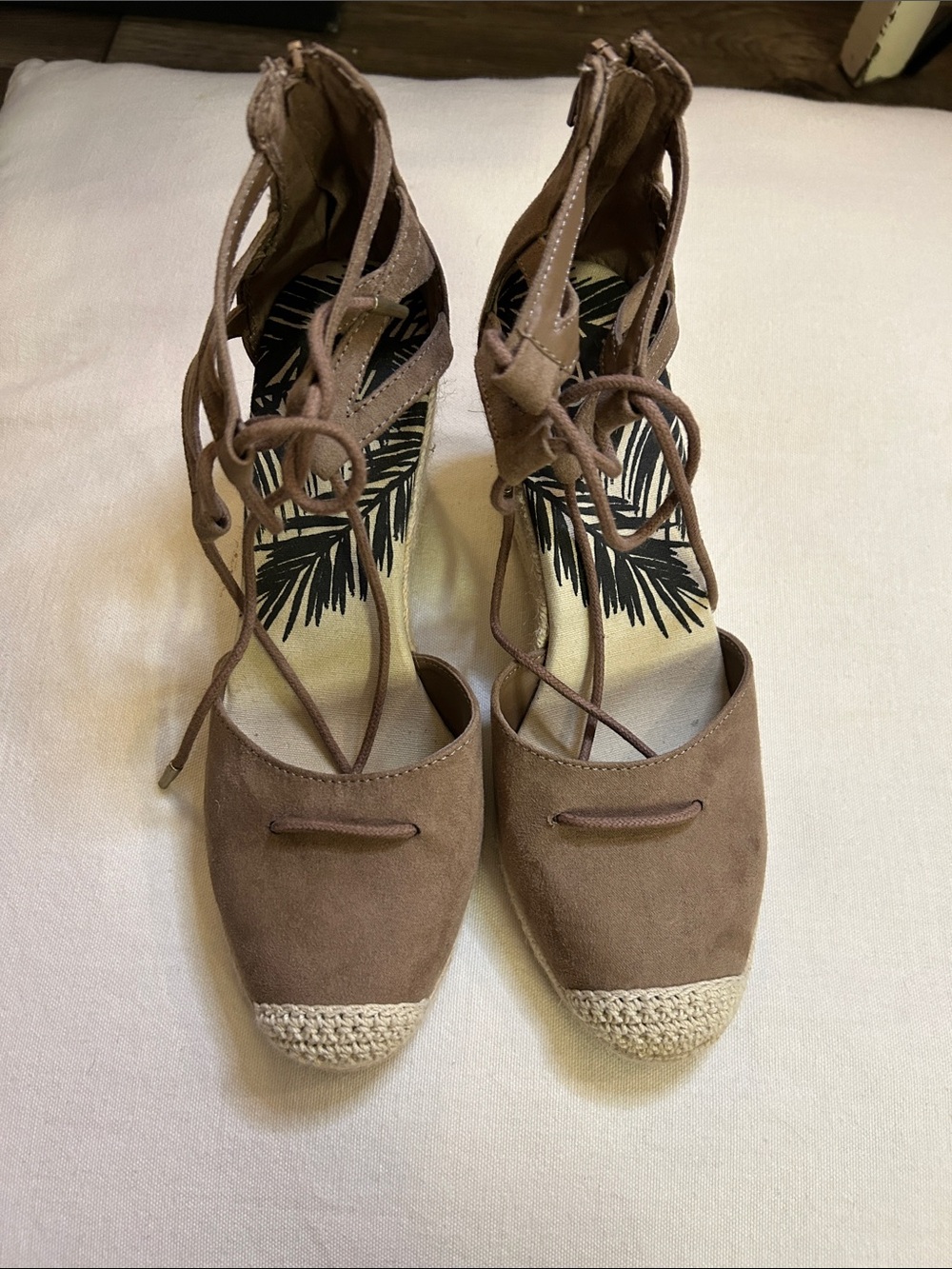 Dolce Vita Brown Lace-Up Espadrille Wedges